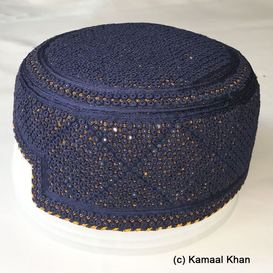 Navy Blue Yaqoobi Jamali / Zardari Cap or Topi MKC-955